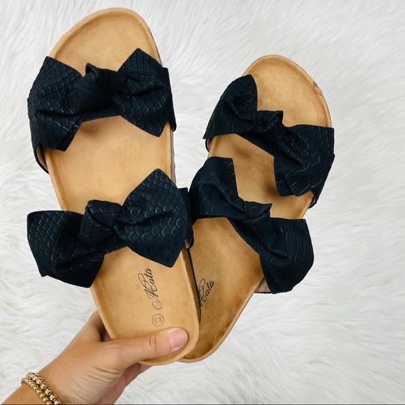 Black snake bow sandal - Picture 3 of 8